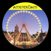 Distressed 2 Round Stickers AMSTERDAM by adeolagbadamosi Distressed 2 Round Stickers AMSTERDAM