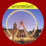Distressed 2 Round Stickers AMSTERDAM  stickers