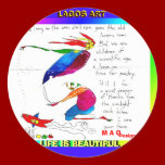 Distressed 2 Round Stickers life (LAGOS ART ) stickers