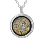 Distressed Alice and Friends Book Cover Round Pendant Necklace