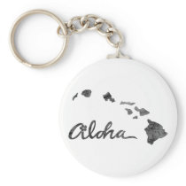 Distressed Aloha Island Key Chain