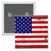 Distressed American Flag Button