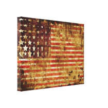 Distressed American Flag Canvas Wrap