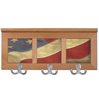 Distressed American Flag Coat Racks