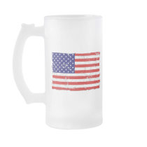 Distressed American Flag Glass Mug