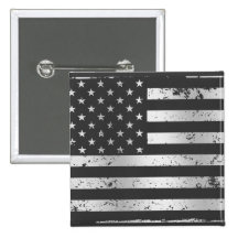 Distressed American Flag II Button