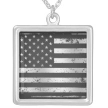 Distressed American Flag II Necklace