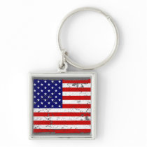 Distressed American Flag Key Chain