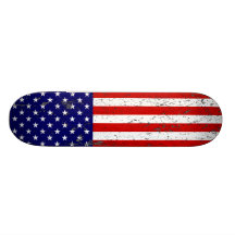 Distressed American Flag Skateboard