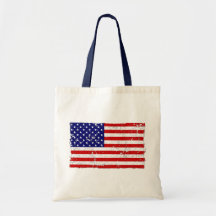 Distressed American Flag Tote Bag
