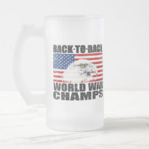 Distressed Back To Back World War Champs Beer Mug Mugs