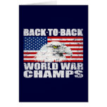 Distressed Back To Back World War Champs Greeting Card