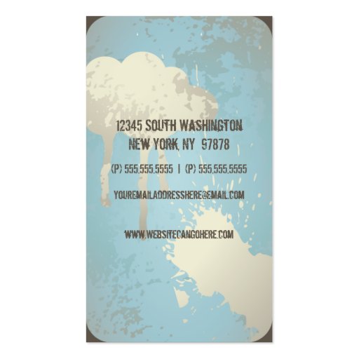 Distressed bird graphic design business card (back side)