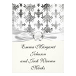 distressed black white intricate damask invitations