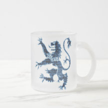 Distressed Blue Rampant Lion Coffee Mugs