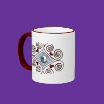Distressed Border - 2-sided Ringer Mug mugs