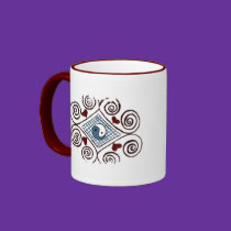 Distressed Border - 2-sided Ringer Mug mugs