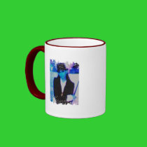 Distressed Border - 2-sided Ringer Mug by VIKINGJIM Distressed Border - 2-sided Ringer Mug