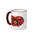 Distressed Border - 2-sided Ringer Mug by hadleymonster Distressed Border - 2-sided Ringer Mug