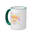Distressed Border 2-sided Ringer Mug by joacreations Distressed Border 2-sided Ringer Mug