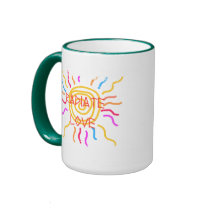 Distressed Border 2-sided Ringer Mug by joacreations Distressed Border 2-sided Ringer Mug