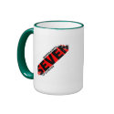 Distressed Border 2-sided Ringer Mug by sevenrocksyou Distressed Border 2-sided Ringer Mug