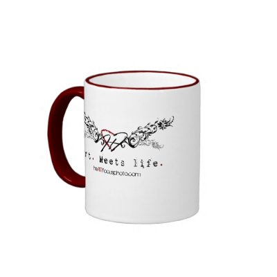 Distressed Border - 2-sided Ringer Mug by heartfocusphoto