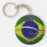 Distressed Brazil Flag Keychain