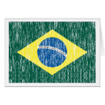 Distressed Brazilian Flag Greeting Cards