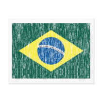 Distressed Brazilian Flag postcards