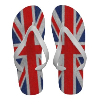 Distressed British Flag Flip Flops