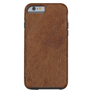 Distressed Brown Leather Look Printed Image iPhone 6 Case