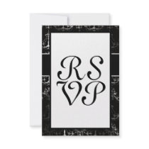 distressed chandelier black white custom invitation