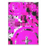 distressed chex : neon pink greeting card