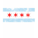 chicago, illinois, flag, vintage, retro