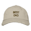 DISTRESSED CHINO TWILL CAP- BEST  DAD embroidered hats