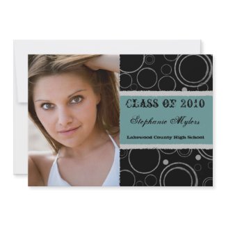 Distressed circle teal graduation party invitation invitation
