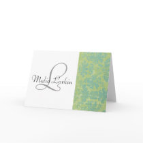 Distressed Damask Card with Monogram