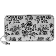 Distressed damask floral roses flowers pattern hot notebook speaker