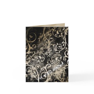 Distressed Damask Gothic Grunge Wedding RSVP card