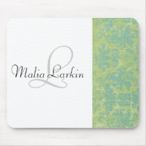 Distressed Damask Mousepad Monogram by mctaylor Distressed Damask Mousepad Monogram