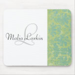 Distressed Damask Mousepad Monogram