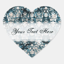 Distressed Denim Damask Stickers
