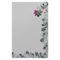 Distressed Floral Border stationery