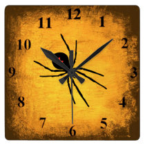 Distressed Gold Black Widow Wall Clock wall clocks