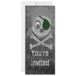 Distressed Gray Pirate Skull Invitations