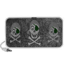Distressed Gray Pirate Skull Speaker