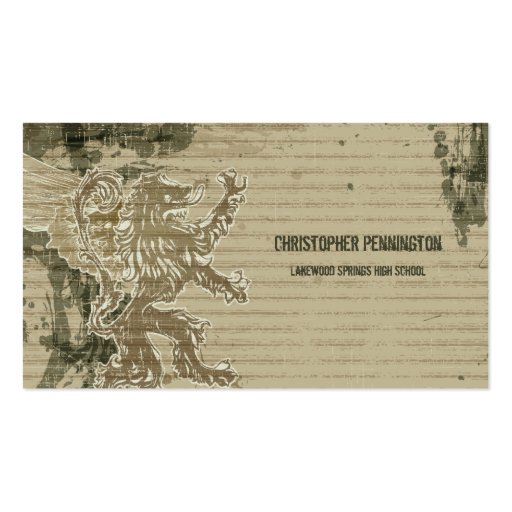 Distressed griffin graduation name card business card template