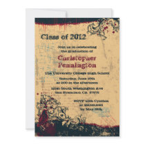 Distressed griffin graduation party announcement