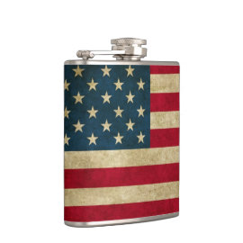Distressed Grunge American Flag Hip Flask